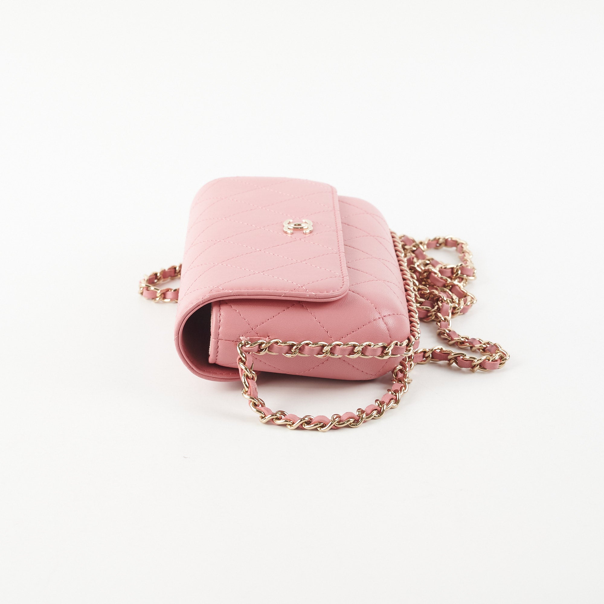 Chanel Seasonal Flap Bag Pink Microchip Leather Crossbody Purse - Luxury Designer Handbag for Women, Perfect for Parties, Dating & Special Occasions