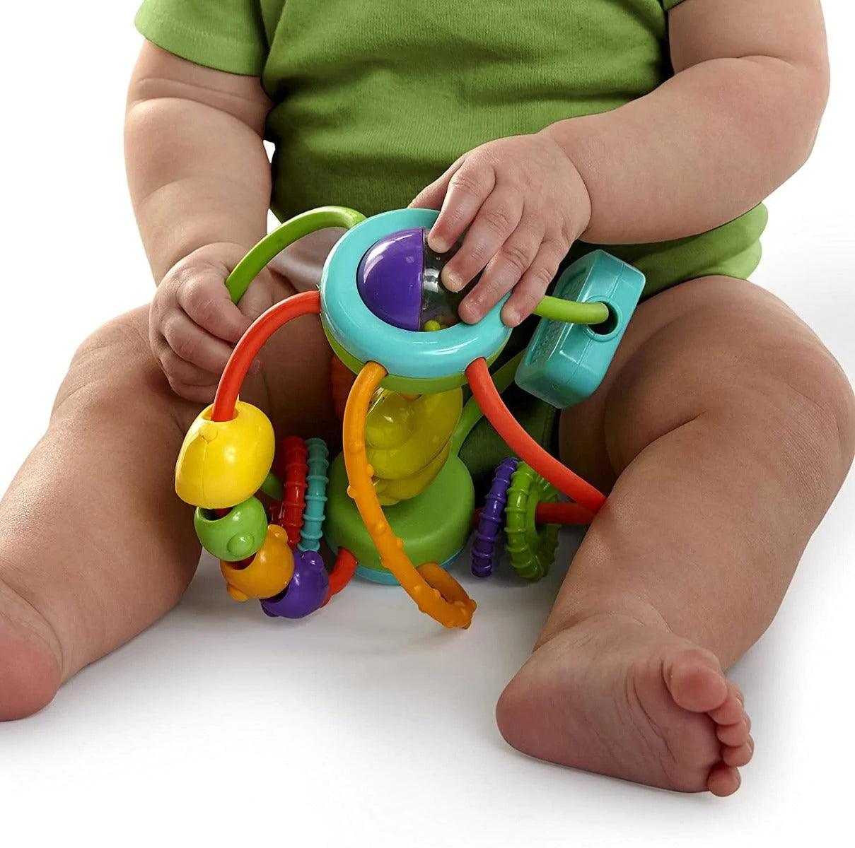 Bright Starts Clack & Slide Activity Ball - Interactive Baby Toy with Lights & Sounds for Sensory Play, Motor Skills Development - Perfect for Tummy Time, Playtime & Learning Fun