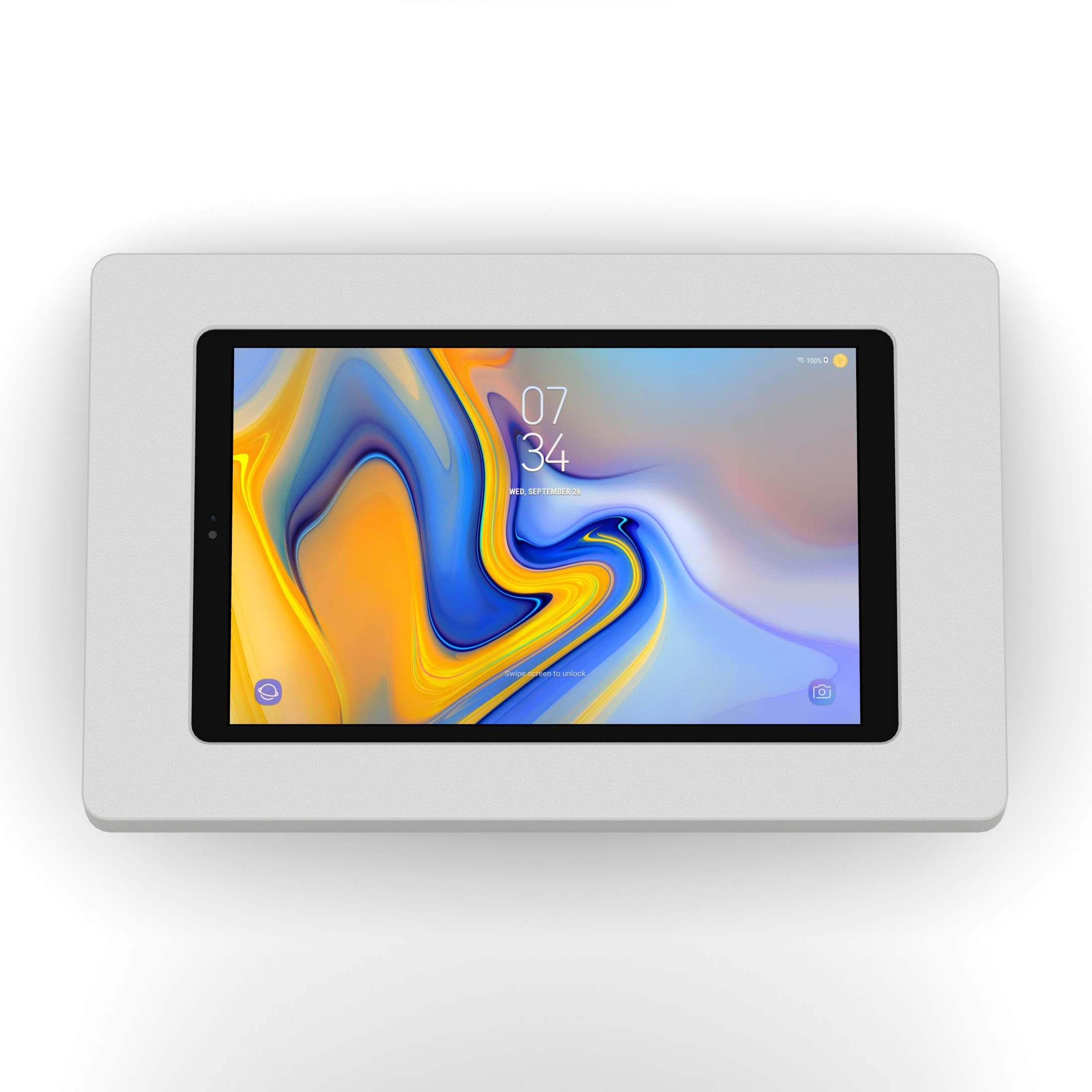 VidaMount Light Grey Wall Mount Enclosure with 15° Fixed Tilt - Compatible with Samsung Galaxy Tab A 10.5 (2018) | Perfect for Home, Office & Retail Display Mounting