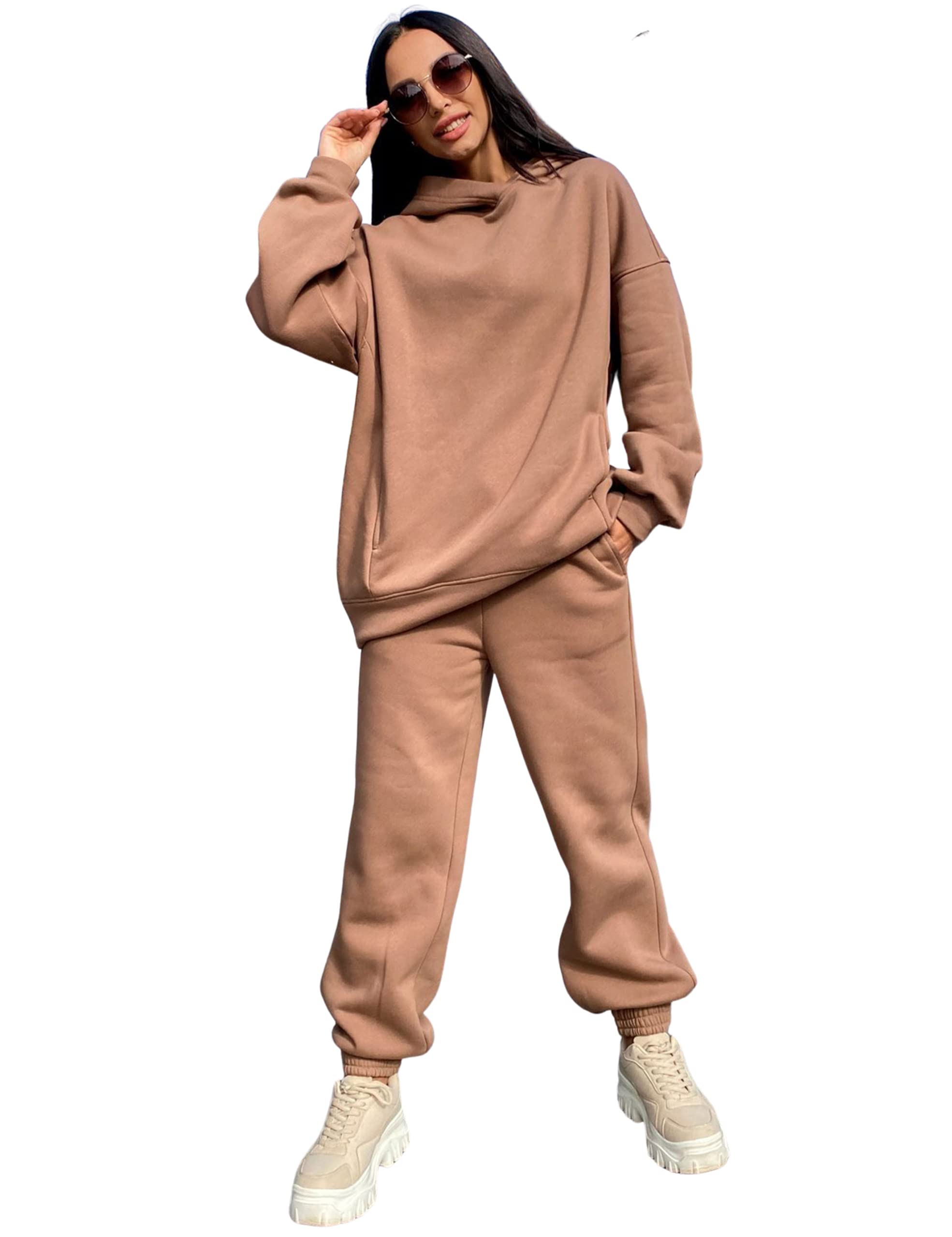 AMEBELLE Women's 2-Piece Lounge Set - Soft Hoodie & Jogger Pants Comfy Outfit for Yoga, Workout, and Relaxation at Home