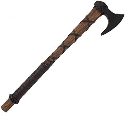 Viking Axe - Ragnar Lothbrok Inspired Battle Axe with Leather Arm Guard | Camping, Survival, Outdoor Tool & Medieval Cosplay Accessory | Perfect Gift for Men & Viking Enthusiasts
