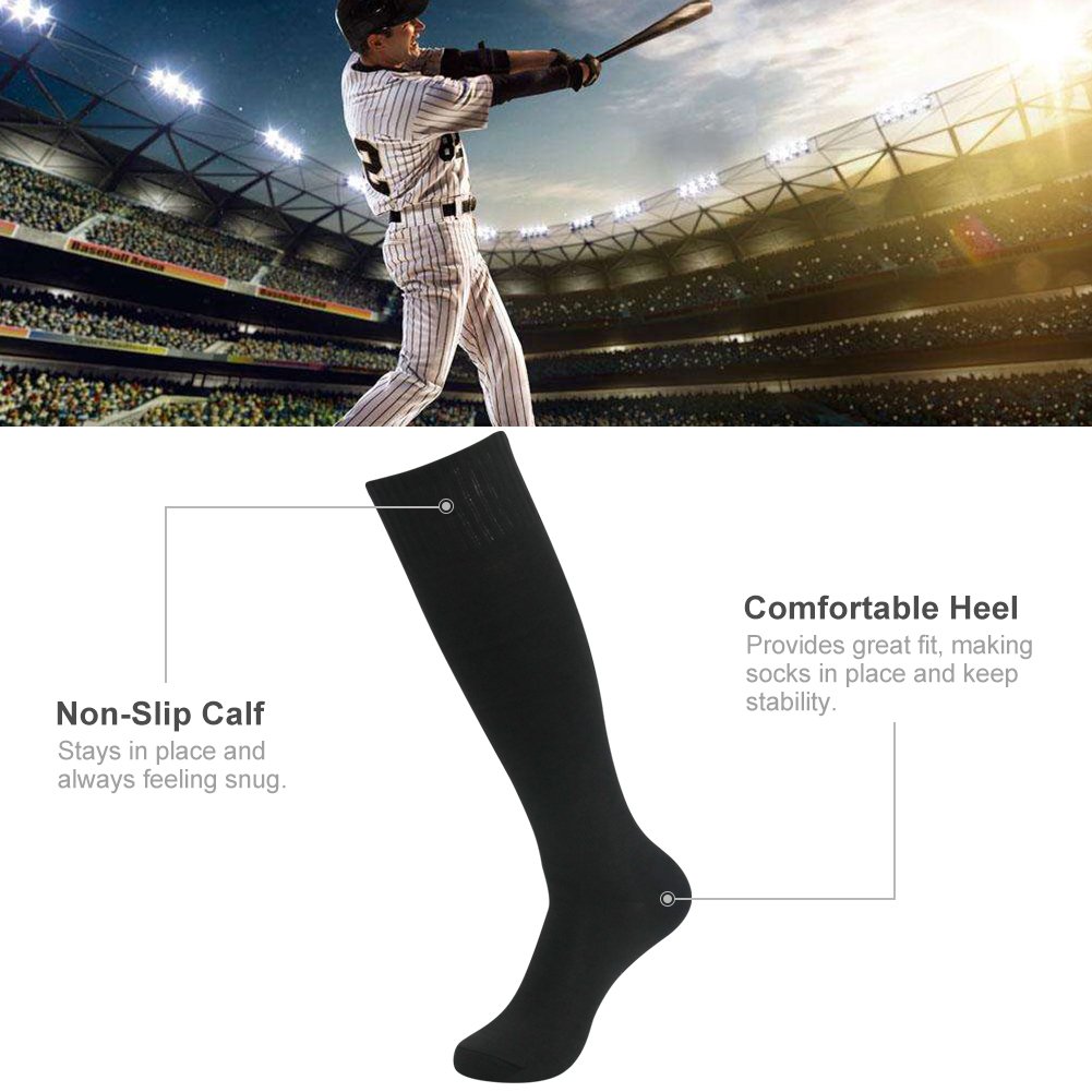 Unisex Knee High Compression Socks for Soccer, Baseball, Softball - 2-10 Pairs of Breathable Sports Tube Socks for Men & Women | Perfect for Football, Running, Gym Workouts & Daily Athletic Wear