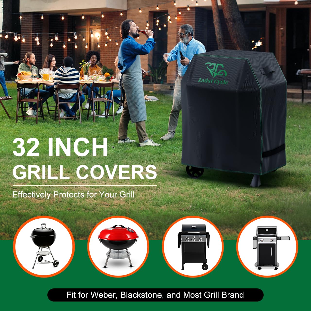 32 Inch Waterproof BBQ Grill Cover - UV & Fade Resistant Outdoor Gas Grill Protector for Weber, Char-Broil & More | Perfect for Patio, Backyard & Camping