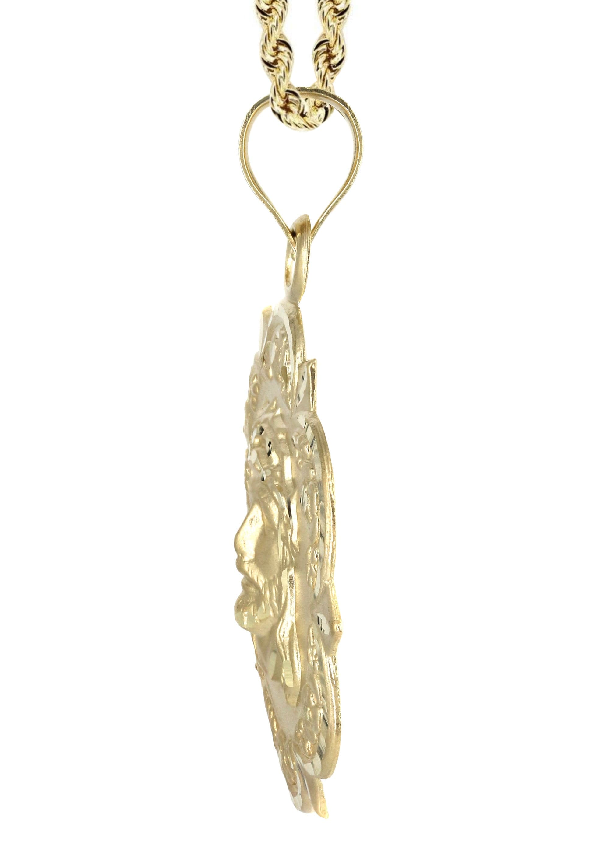 10K Yellow Gold Jesus Piece Necklace for Men & Women - 13.5 Grams Religious Pendant - Perfect for Church, Gifts & Everyday Wear