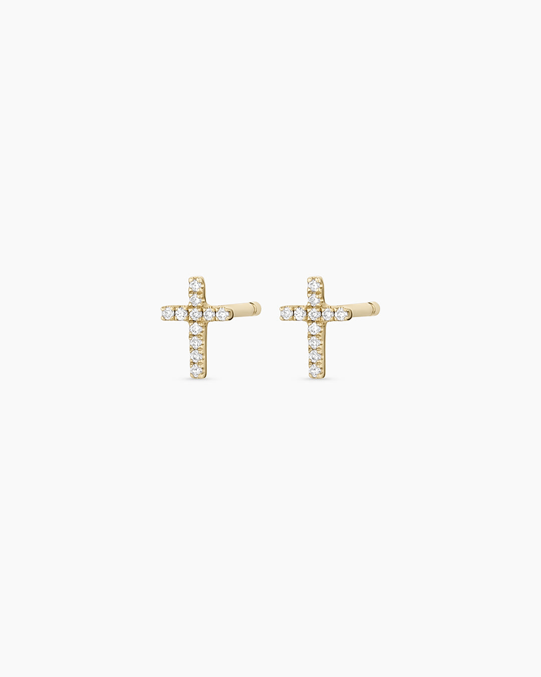Diamond Cross Stud Earrings for Women - 14K Gold Plated Hypoallergenic Small Cross Earrings - Perfect for Everyday Wear, Gifts & Special Occasions