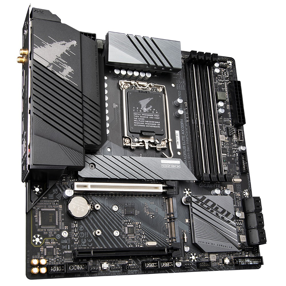 Gigabyte Z690M AORUS ELITE AX DDR4 Intel LGA1700 Micro ATX Gaming Motherboard - Perfect for PC Builds, Gaming Rigs & Content Creation Workstations