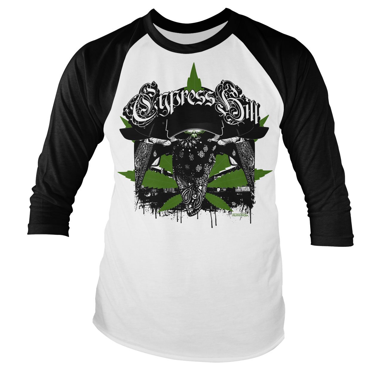Official Cypress Hill Hoodlum Baseball Long Sleeve T-Shirt - Licensed Merchandise (White/Black) | Perfect for Concerts, Streetwear & Hip-Hop Fashion