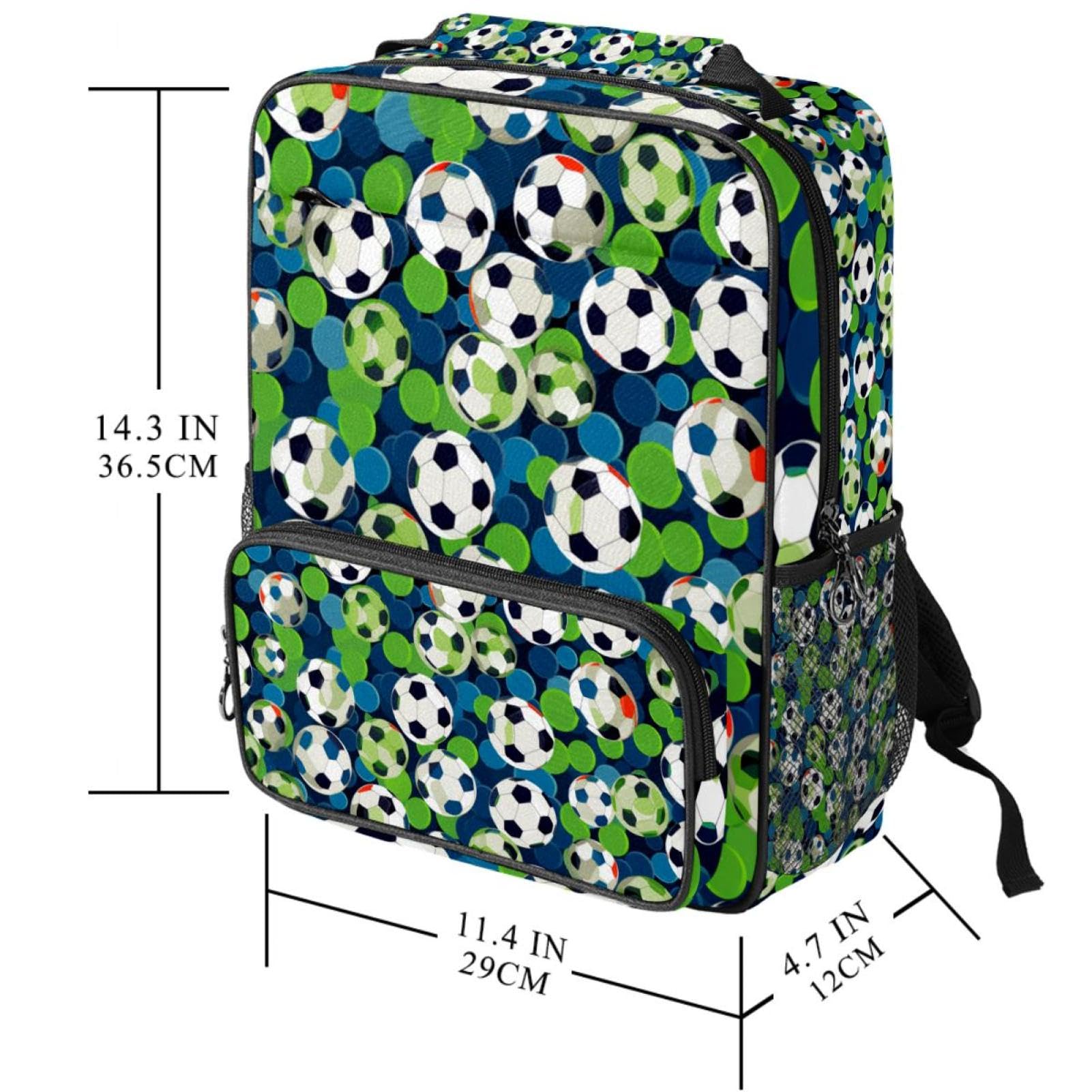 Stylish Travel & Work Backpack with Floral Soccer Ball Design - Perfect for Commuting, Gym, School & Outdoor Adventures