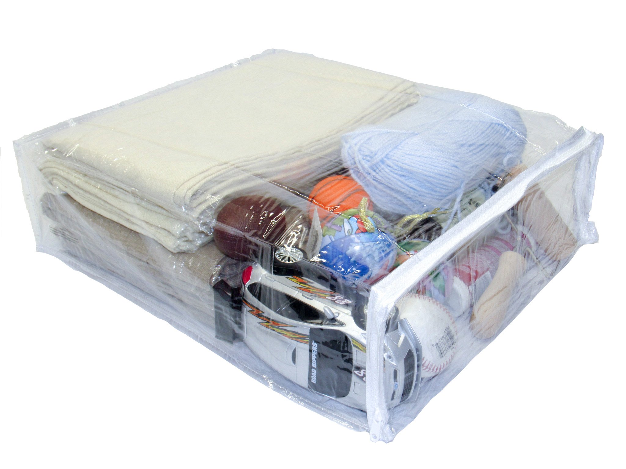 2-Pack Heavy Duty Clear Vinyl Storage Bags with Zipper - 15