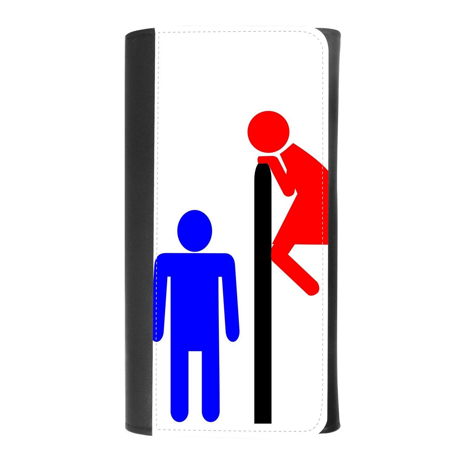 Funny WC Toilet Sign Leather Wallet with Card Holder - Perfect for Travel & Daily Use