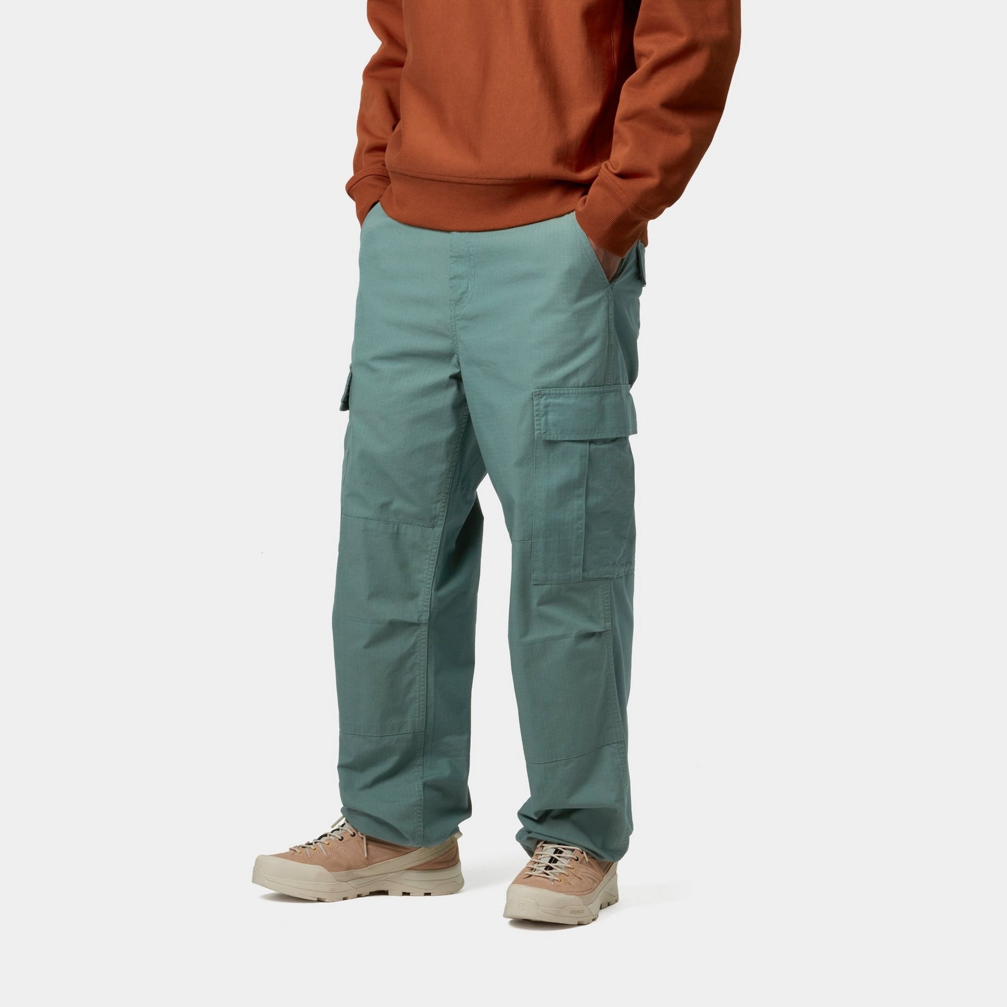 Men's Regular Fit Cargo Pants in Silver Pine - Durable Workwear for Outdoor Activities, Hiking & Casual Wear