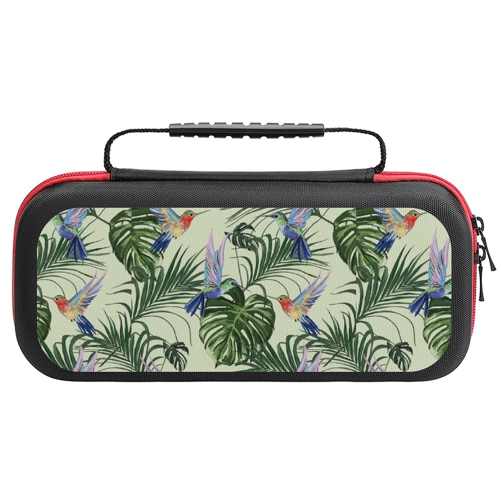 Happy Hummingbird Printed Carrying Case for Nintendo Switch Lite - Portable Travel Storage Bag with Accessories Pouch | Perfect for Gaming On-The-Go, Commuting & Travel Protection