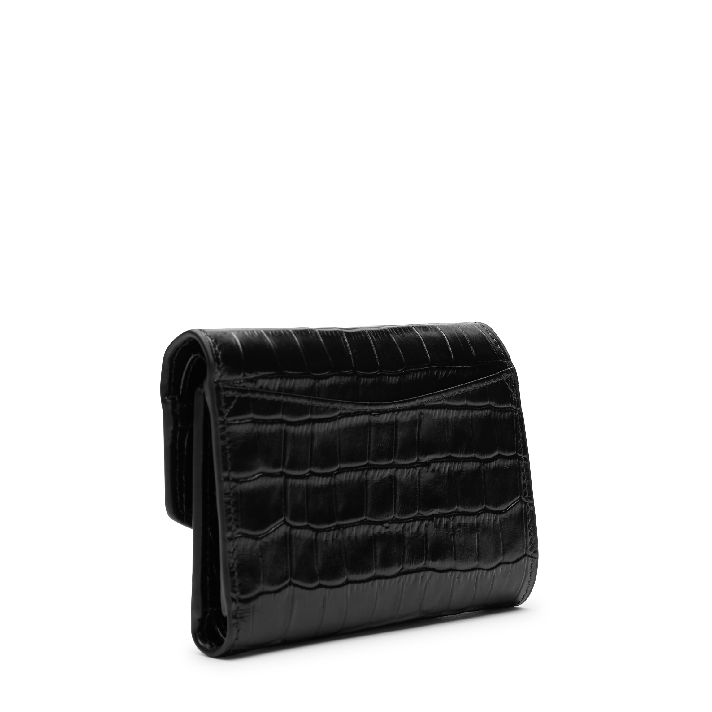 Premium Black Crocodile Embossed Trifold Wallet for Men - Slim RFID Blocking Leather Wallet with Money Clip - Perfect for Travel, Business & Everyday Use
