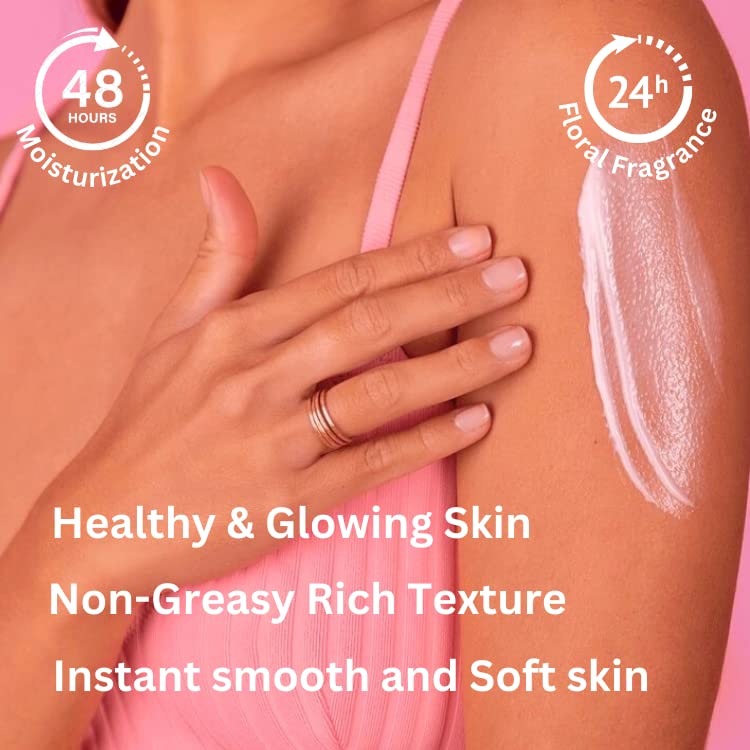 Strawberry Rose Smoothy Body Lotion - Enriched with Rose Extract, Shea Butter, Niacinamide & Kojic Acid - Hydrating Moisturizer for Men & Women - All Skin Types - Perfect for Dry Skin Care & Daily Body Hydration