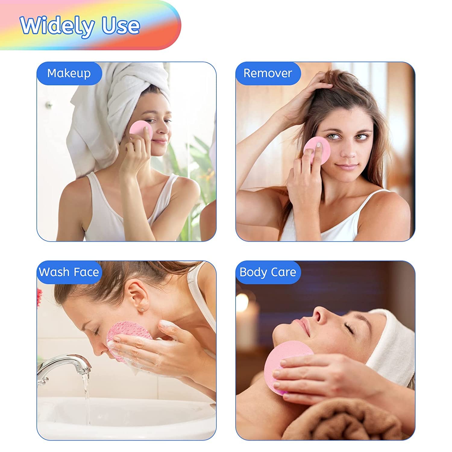 12-Count Natural Facial Sponges for Cleansing & Exfoliating | Professional Compressed Makeup Remover Sponges | Gentle Face Wash & Skincare Routine Essential