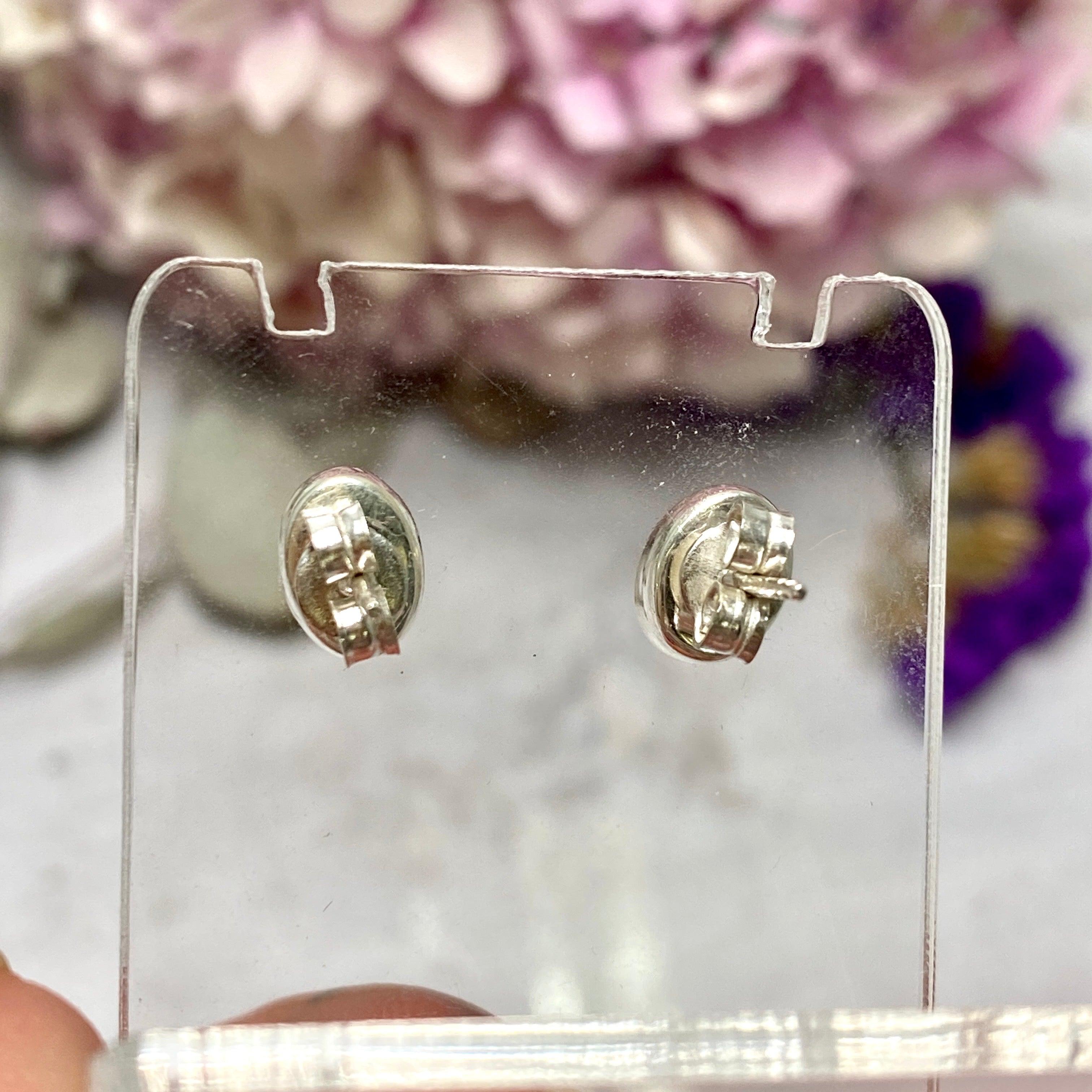 Natural Ruby Raw Oval Stud Earrings KEGJ1253 - Elegant Handmade Jewelry for Women, Perfect for Weddings, Parties & Everyday Wear