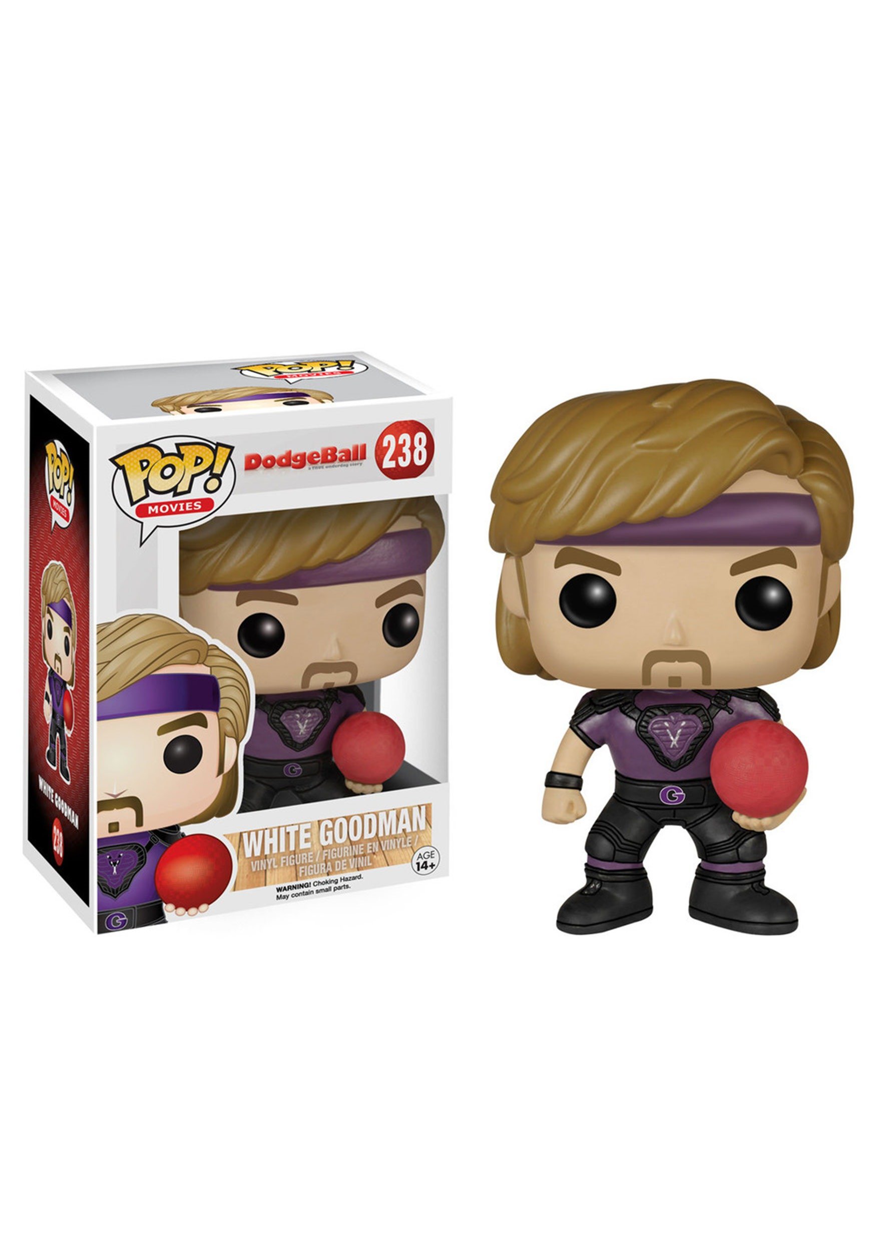 Funko Pop Movies Dodgeball Patches O'Houlihan Action Figure - Collectible White Vinyl Toy for Movie Fans & Gift Ideas - Perfect for Display, Gifts, and Pop Culture Enthusiasts