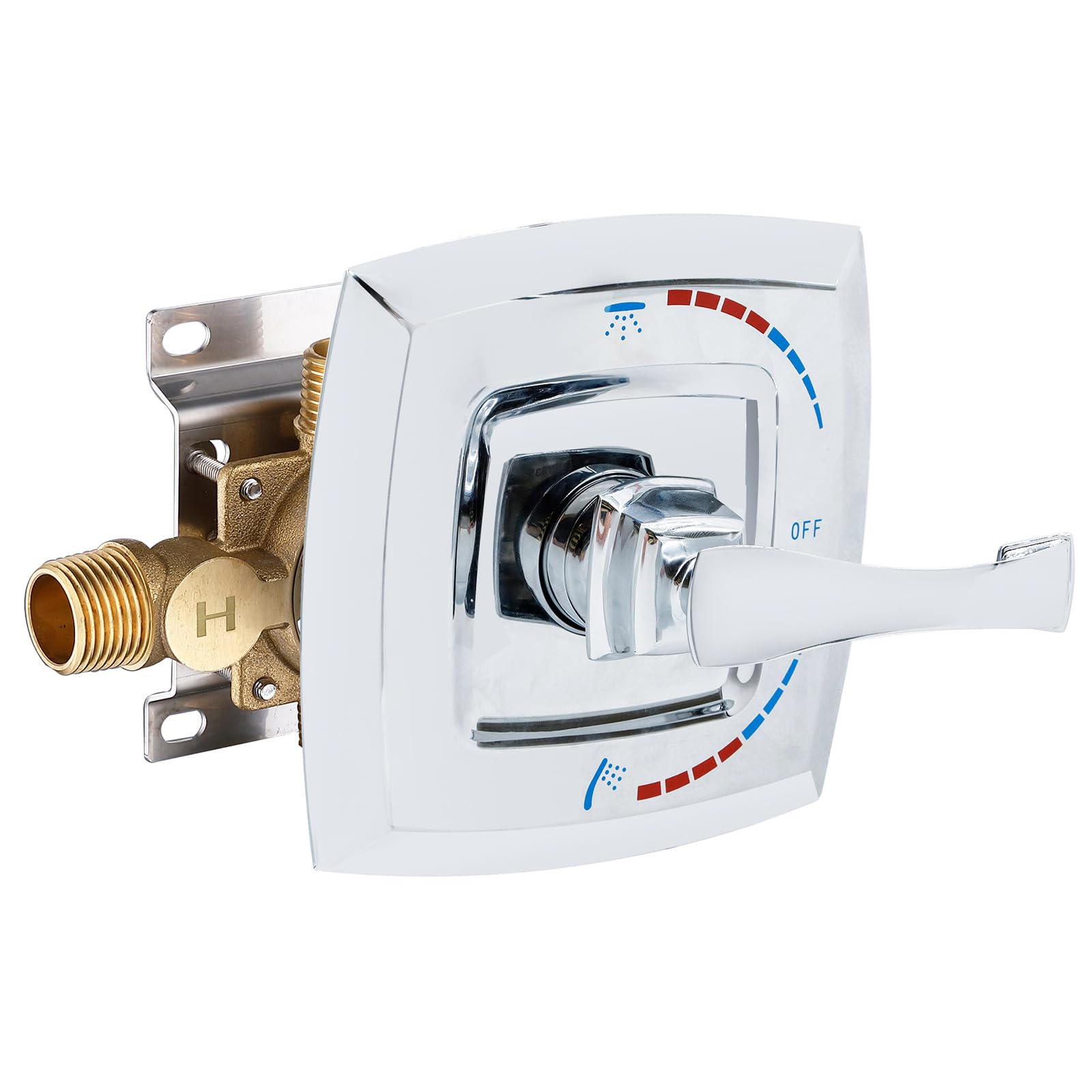 2-Way Shower Mixer Valve - 1 Handle Brass Rough-In, 1/2