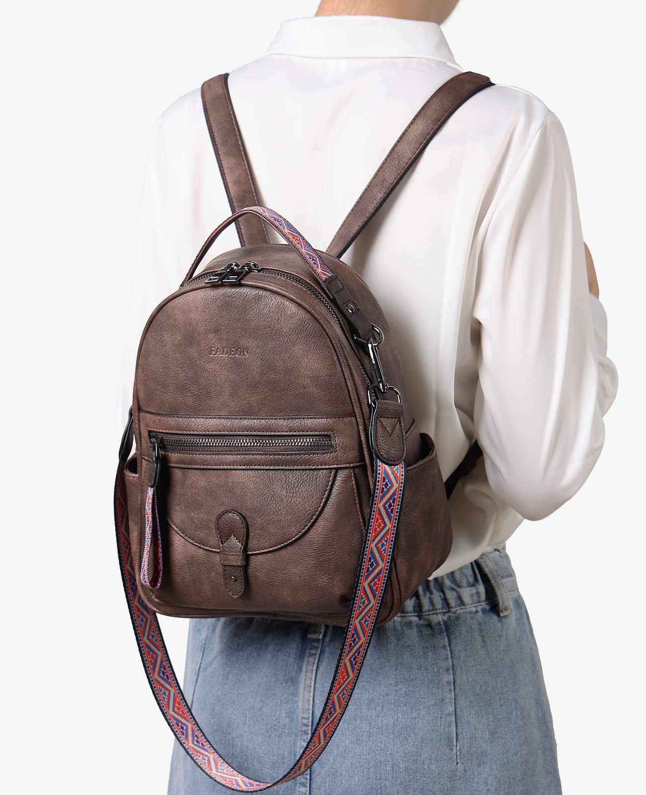 FADEON Mini Backpack Purse for Women - Stylish Leather Small Backpack with Shoulder Straps, Cute & Roomy Fashion Handbag | Perfect for Travel, Work & Daily Use