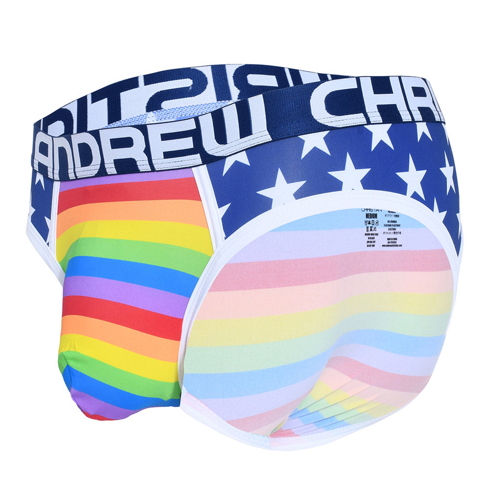 Andrew Christian Almost Naked Star Pride Brief - Ultra Soft Men's Underwear for Comfort & Style - Perfect for Gym, Lounge & Everyday Wear
