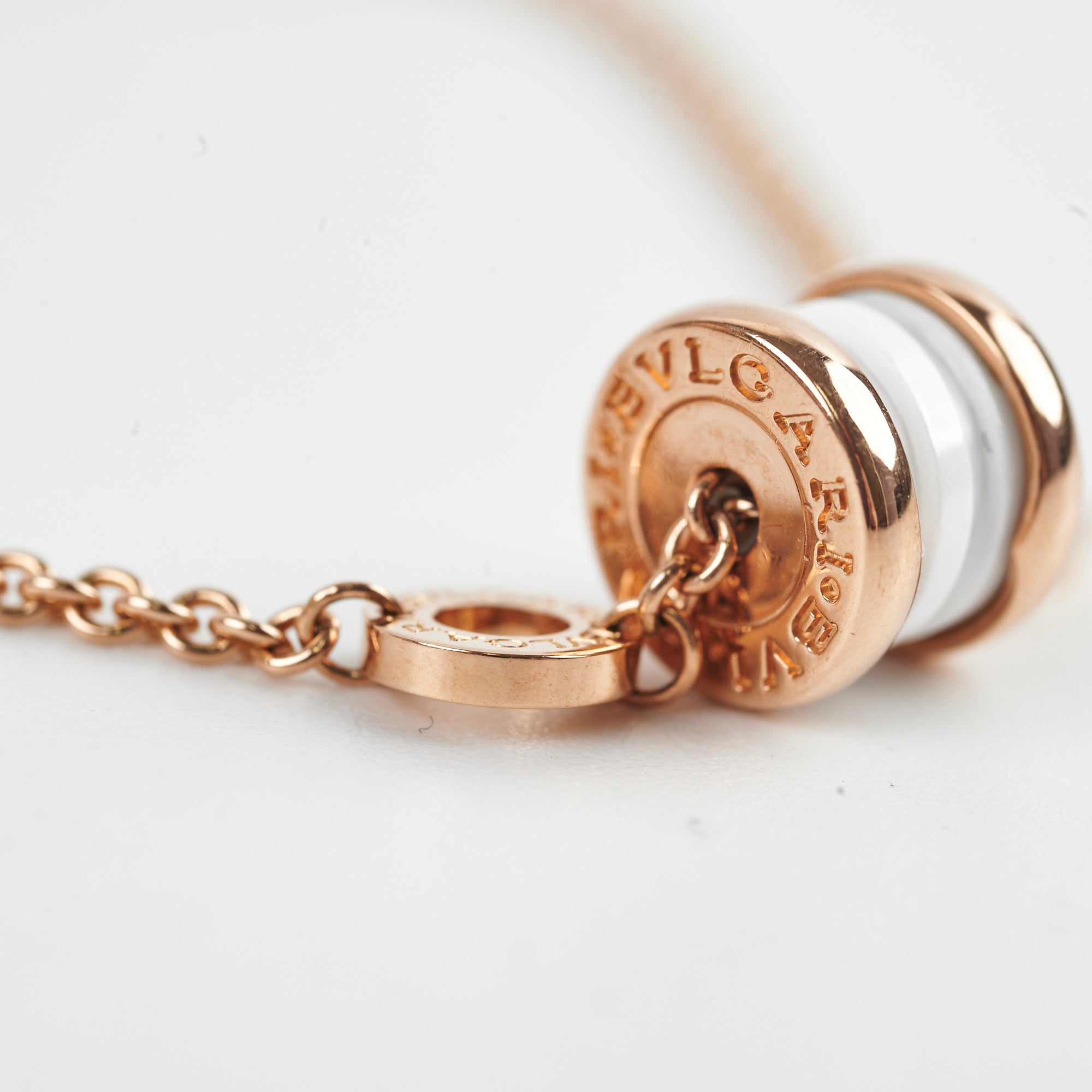 Bvlgari B.Zero1 18K Pink Gold & White Ceramic Bracelet for Women - Luxury Italian Jewelry Gift for Anniversary, Valentine's Day & Special Occasions