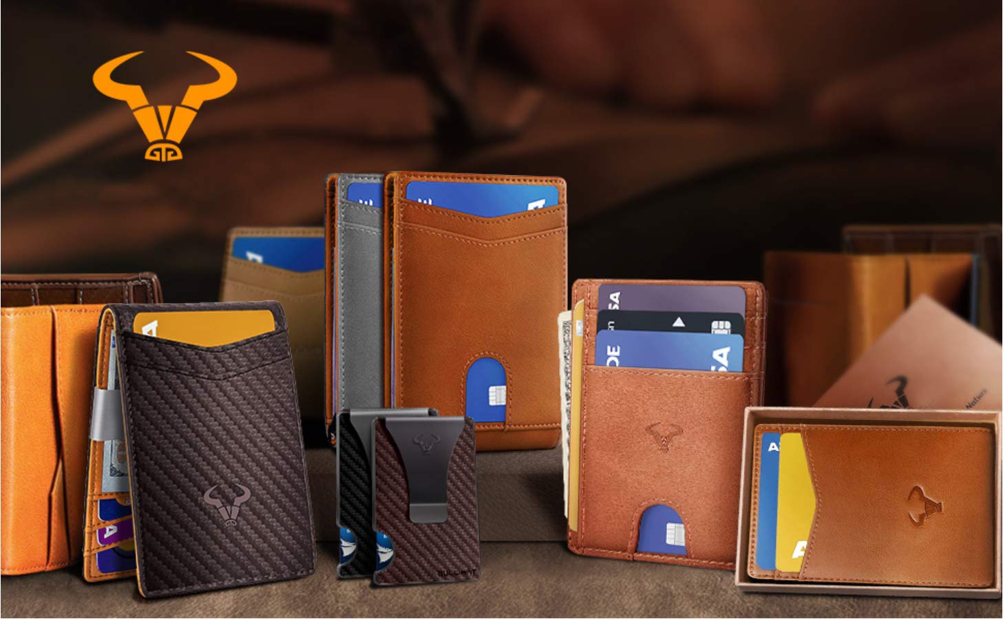 Genuine Leather RFID Blocking Wallet for Men - Slim Brown Bifold Wallet with Money Clip - Secure Travel & Everyday Use Waist Pack