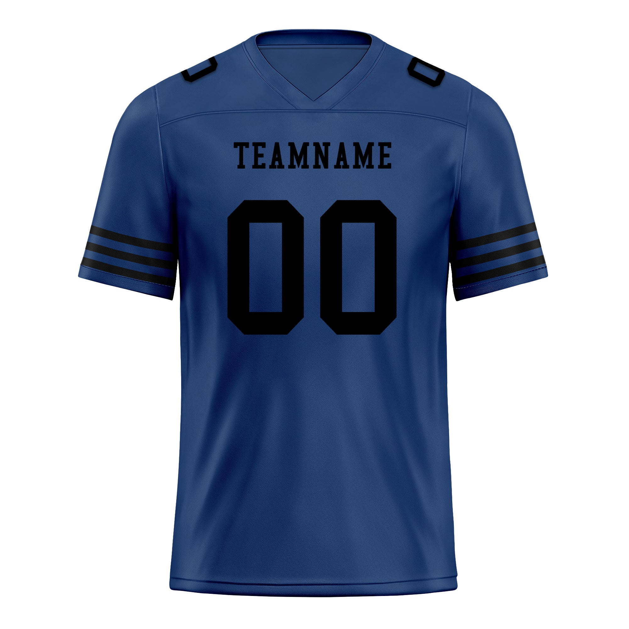 Custom Dark Blue & Black Striped Sleeves Personalized Authentic Football Jersey FBJ02 D06034 - Perfect for Game Day, Team Sports & Fan Apparel Gifts