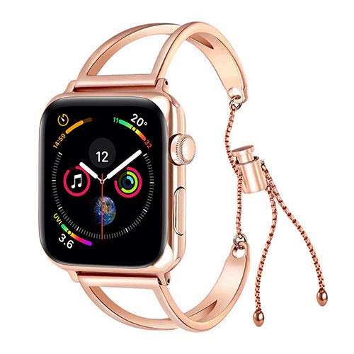 42mm Stainless Steel Watch Band for Apple Watch Series 1/2/3/4 - Adjustable Cuff Bracelet Strap - Perfect for Workouts, Office Wear & Everyday Fashion Accessory