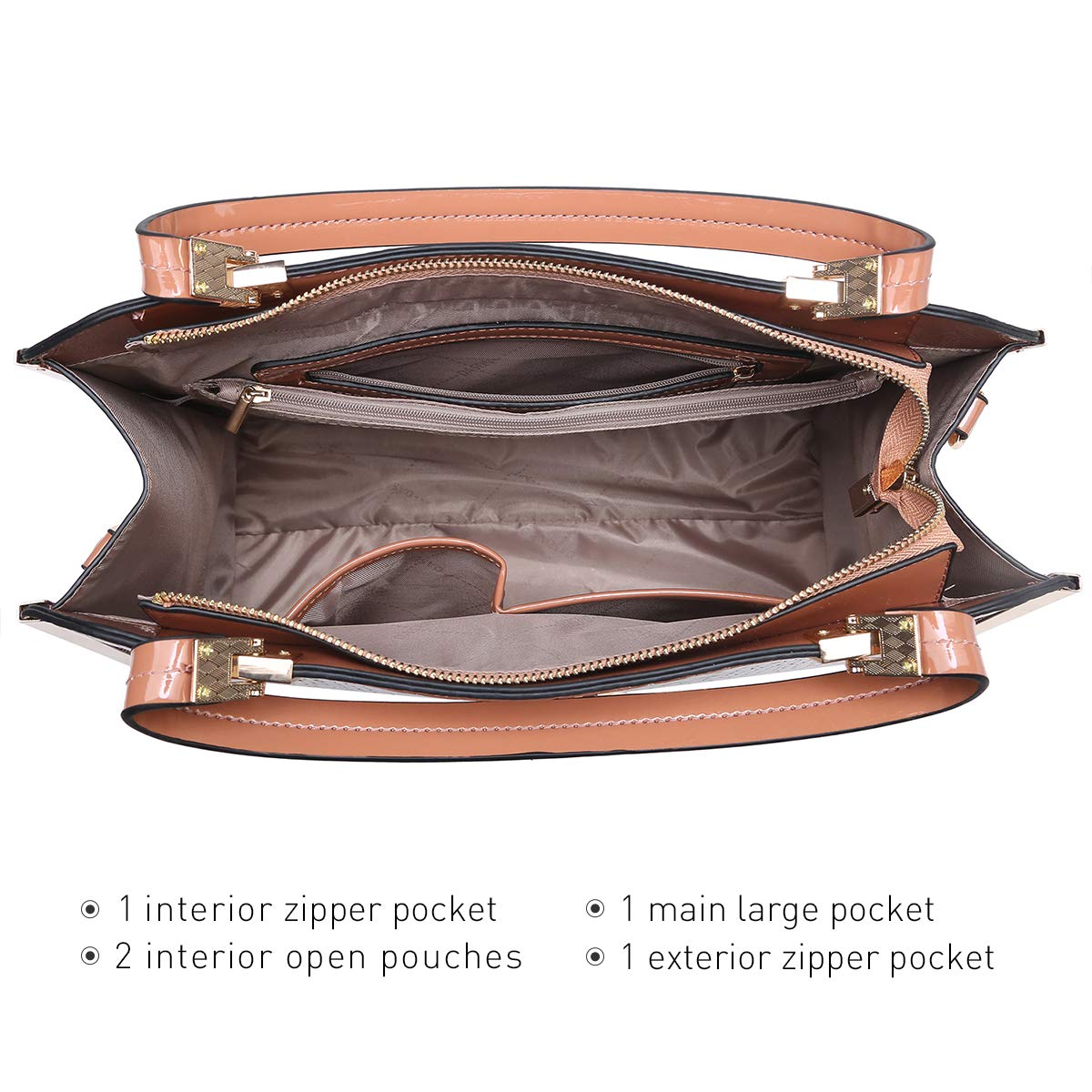 Dasein Women's Leather Tote Bag - Large Top Handle Satchel Purse with Wallet, Stylish Work & Shoulder Bag for Office, Travel & Daily Use