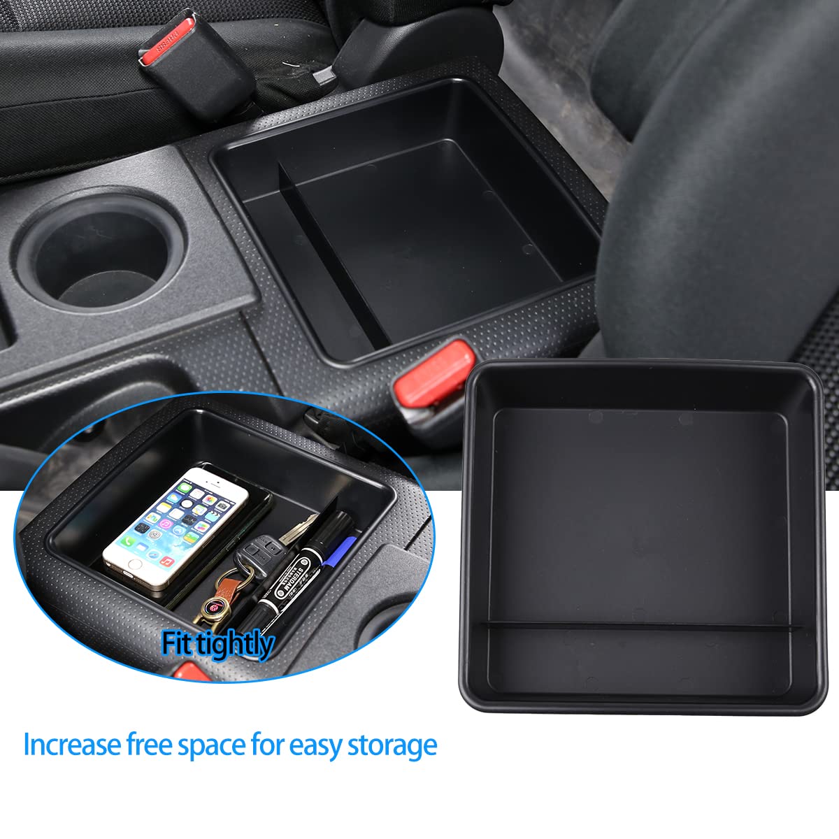 Toyota FJ Cruiser 2007-2021 Center Console Organizer - Armrest Storage Box with Secondary Tray, Interior Car Accessories for Glove Compartment & Small Item Organization - Perfect for Road Trips & Daily Commute