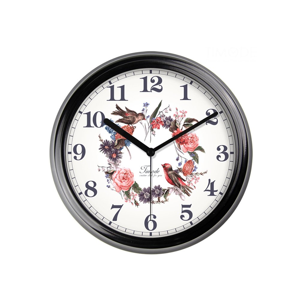 YONGJUN 14 Inch Silent Non-Ticking Metal Wall Clock - Modern Round Art Garden Clock for Living Room, Bedroom, Office & Kitchen Decor (Black Bezel) | Perfect for Home, Office & Outdoor Spaces