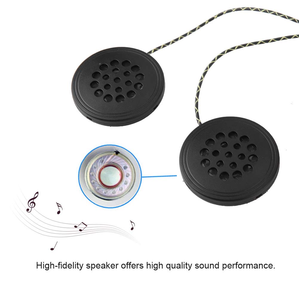 3.5mm Motorcycle Bluetooth Headset Speakers with Hands-Free Calling, Velcro Helmet Mount, Flat Design for Racing & Commuting, Ideal for Motorcycle Helmets