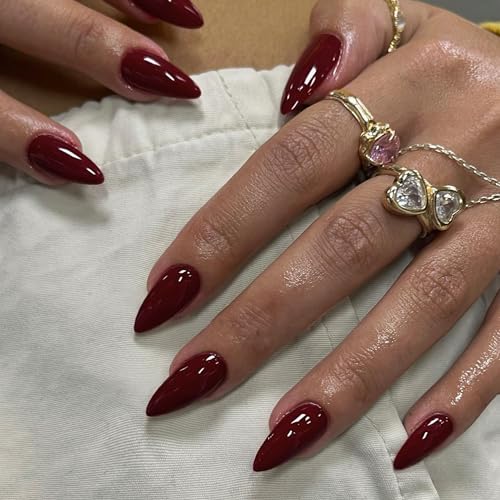 almond burgundy red