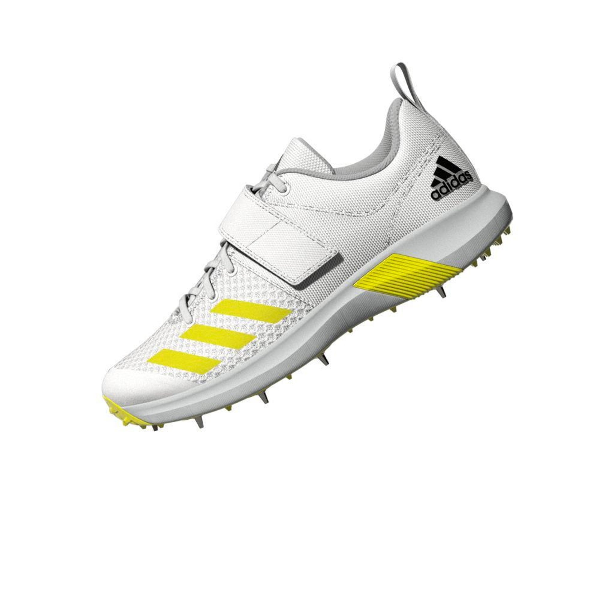 Adidas Adipower Vector Cricket Shoes - White & Yellow | Lightweight & Durable for Professional Cricket Matches & Training
