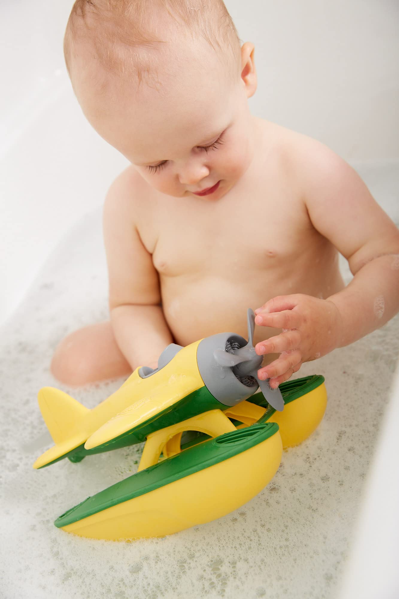 Green Toys Seaplane - Eco-Friendly Yellow Airplane Toy for Kids | Perfect for Bath Time, Outdoor Play & Learning Fun