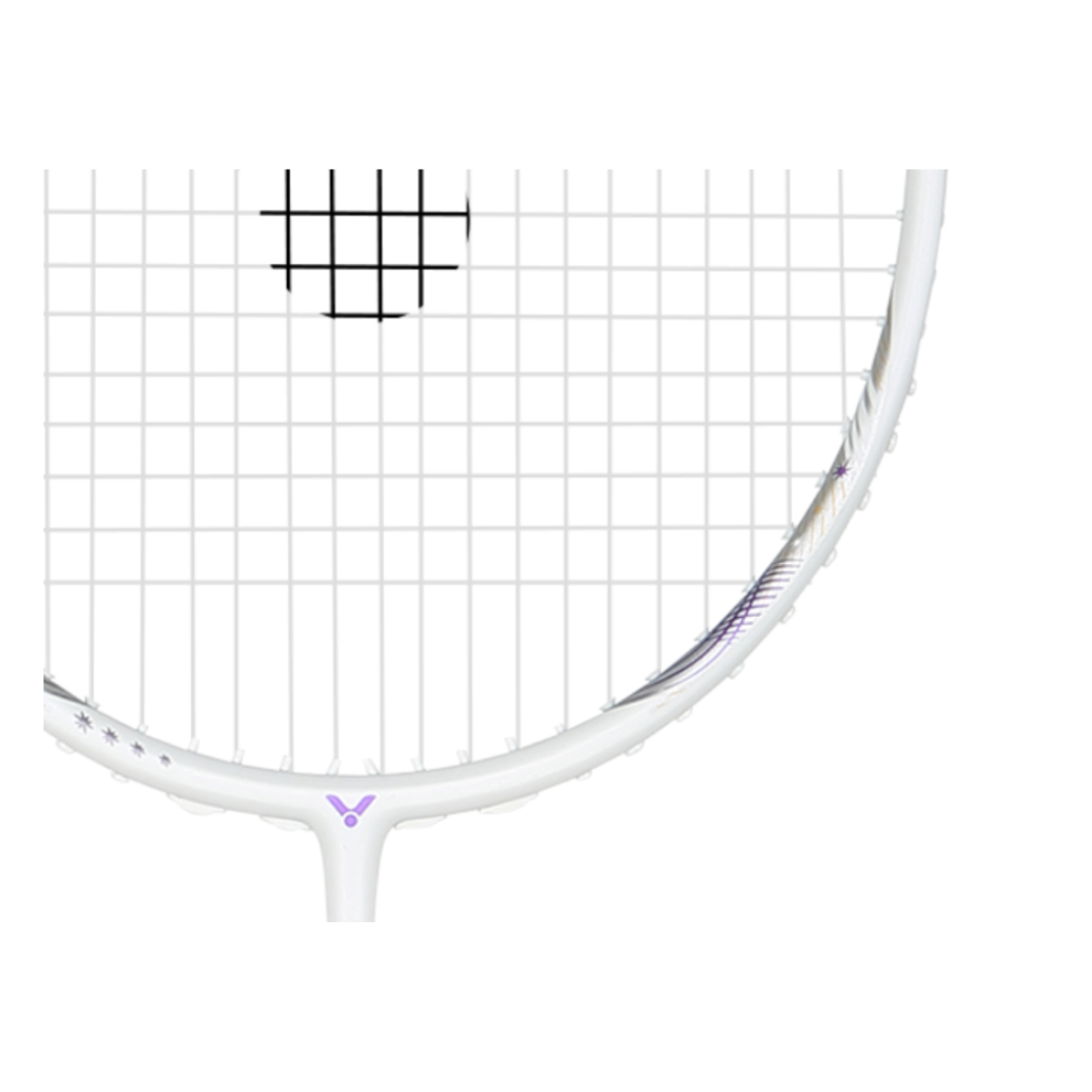 Victor Thruster TTY A Unstrung Badminton Racket [White] - Professional Grade Carbon Fiber Shuttlecock Racquet for Tournament & Training - Perfect for Singles/Doubles Matches & Backyard Play