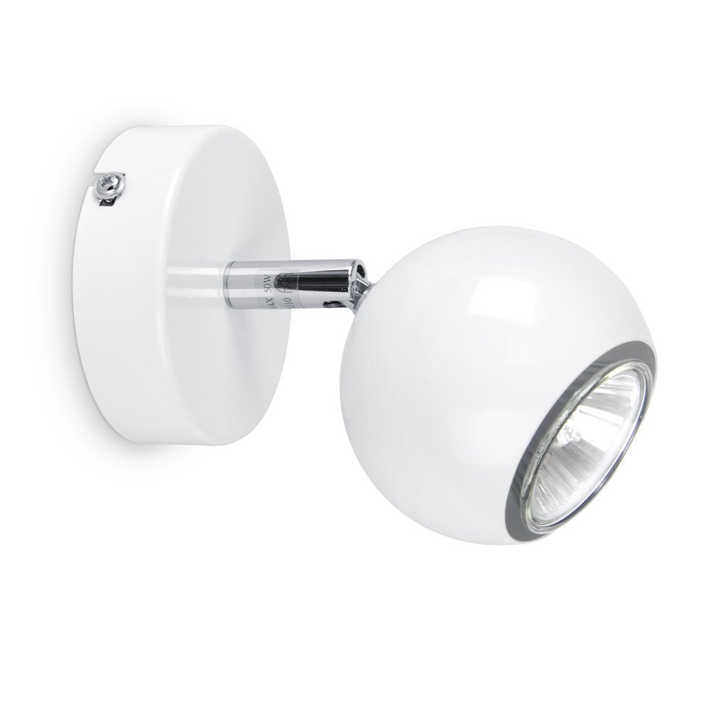 Modern Gloss White Eyeball Wall Spotlight with 5W LED Bulb - Perfect for Living Room & Bedroom Lighting