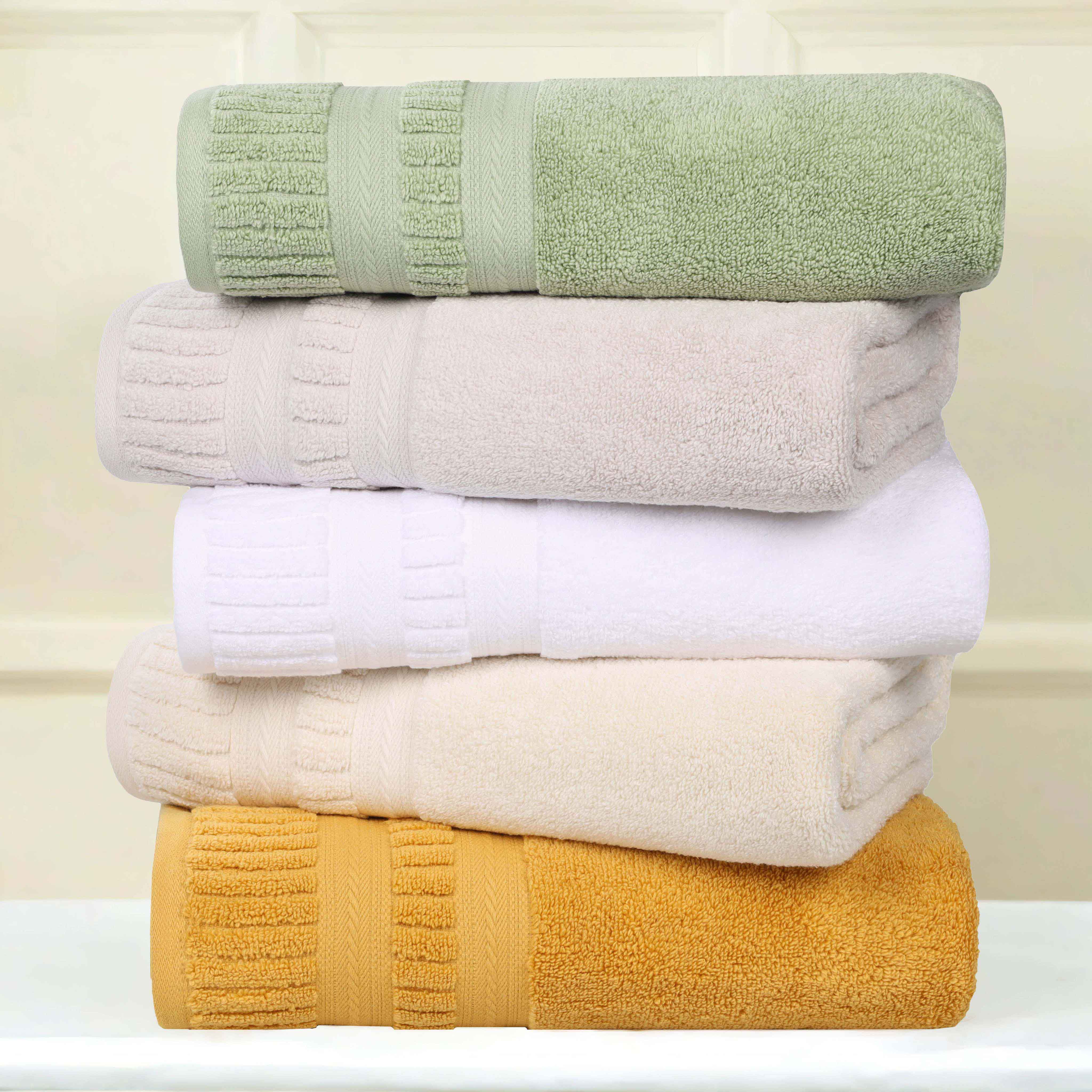 Venice Zero Twist Cotton Medium Weight Absorbent 3-Piece Bath Towel Set - Soft & Quick-Drying for Spa, Gym, and Beach Use