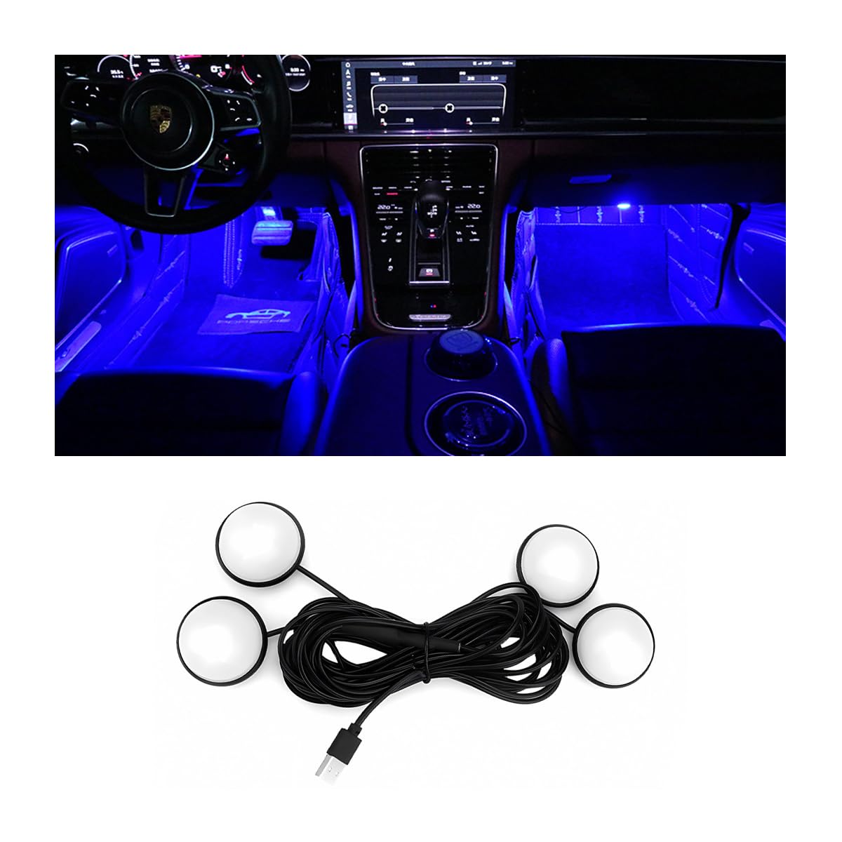 BESULEN Car Interior LED Lights Kit - USB Powered Automotive Ambient Neon Lights for Cars, Trucks, SUVs | Multi-Color Mood Lighting for Home, Garden & Party Decor | Perfect Gift for Men & Women (Blue) - Create a Vibrant Atmosphere for Night Drives, Romantic Dates & Special Events