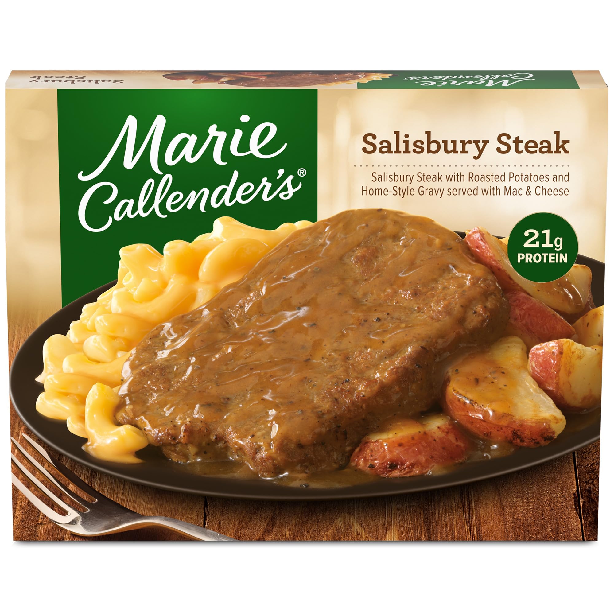 Marie Callender's Salisbury Steak with Roasted Potatoes - 14 oz Frozen Dinner | Easy Microwave Meal for Busy Weeknights & Family Dinners