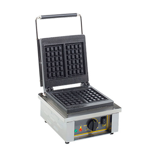 Equipex GES20/1 Sodir Single Belgian Liege Waffle Maker - 120V Electric Waffle Iron for Homemade Breakfast, Brunch & Desserts