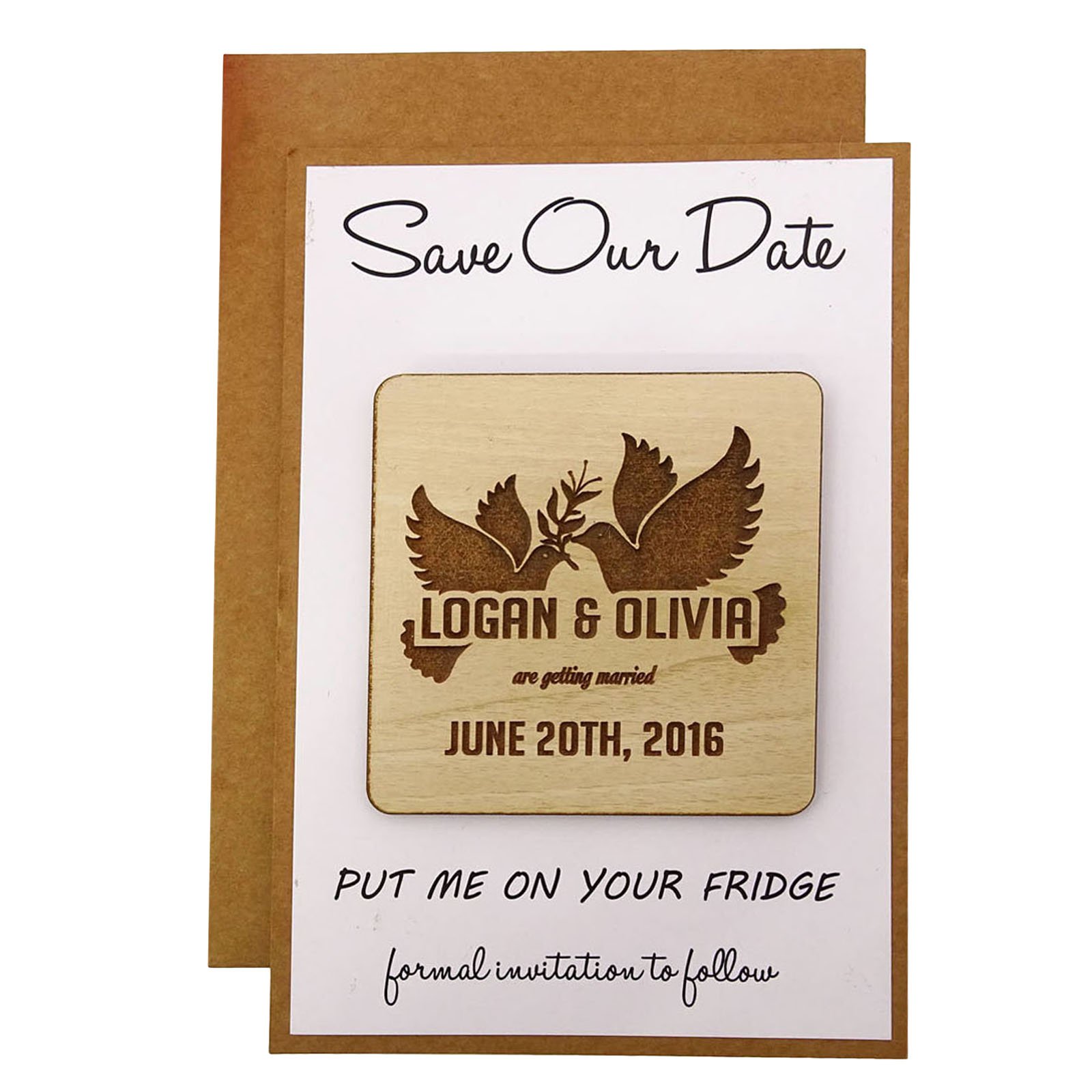 Custom Engraved Rustic Wedding Save The Date Wooden Magnets - Personalized Wedding Invitation Magnet Set of 50 - Perfect for Rustic Weddings, Bridal Showers & Anniversary Gifts