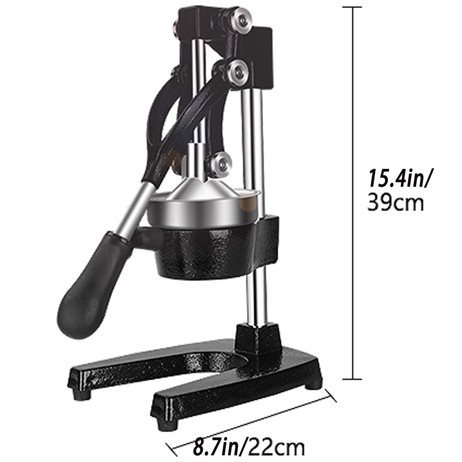 Premium Hand Press Juicer Machine - Professional Citrus Juicer for Lemon, Orange & Lime | Commercial Grade Stainless Steel Lemon Squeezer & Fruit Crusher | Easy to Clean & Durable | Perfect for Restaurants, Juice Bars & Home Kitchens (Black)