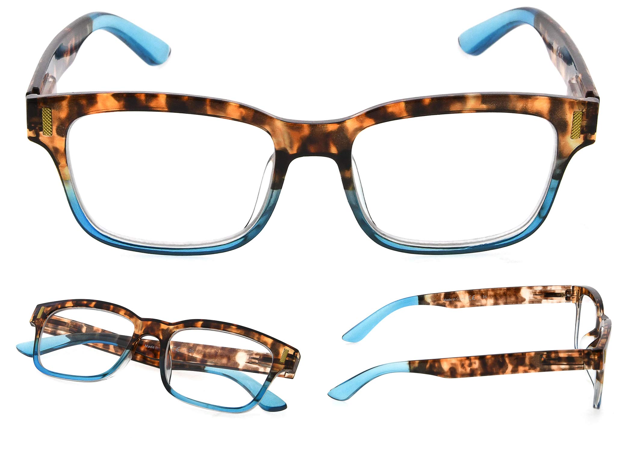 LUR Reading Glasses 5 Pack - Stylish Magnifying Readers for Women & Men, Lightweight Comfort for Reading, Crafts, and Computer Work