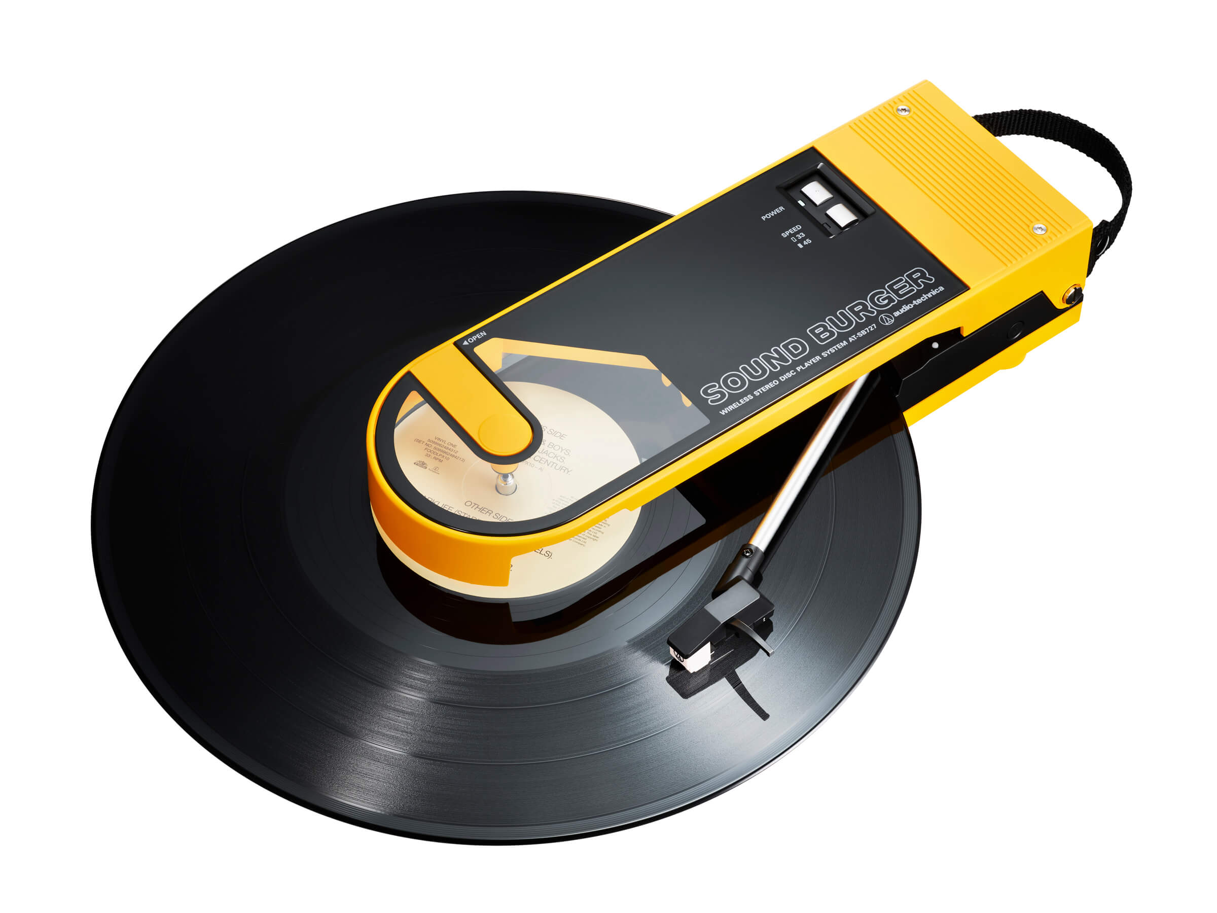 Audio Technica AT SB727 Soundburger Portable Vinyl Record Player - Wireless Bluetooth Turntable for Vinyl Lovers, Home & Travel Use