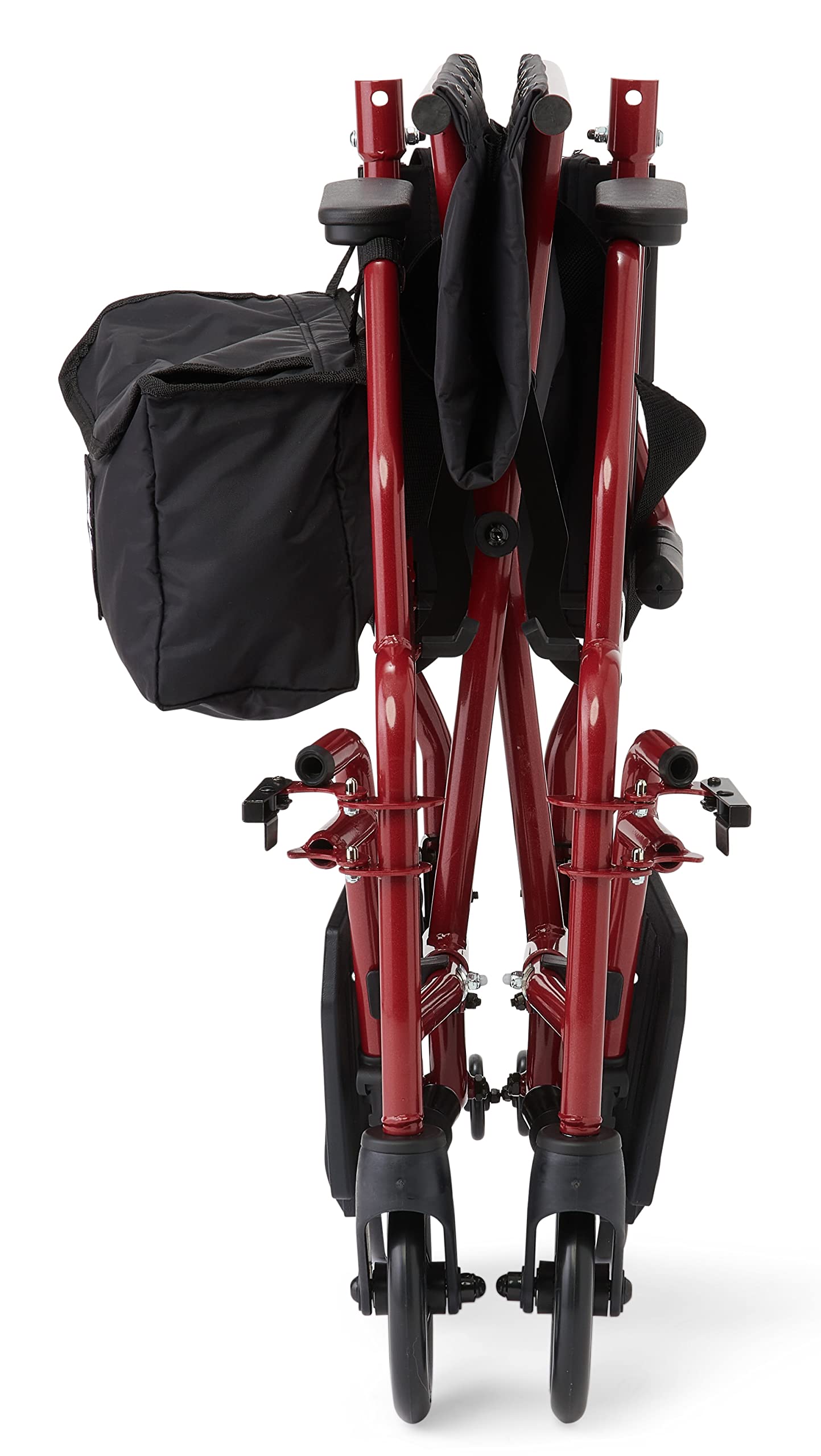 Medline Steel Transport Wheelchair - Foldable Lightweight Wheelchair with Desk-Length Arms & Anti-Tippers for Seniors & Disabled - Ideal for Travel, Hospitals & Home Care