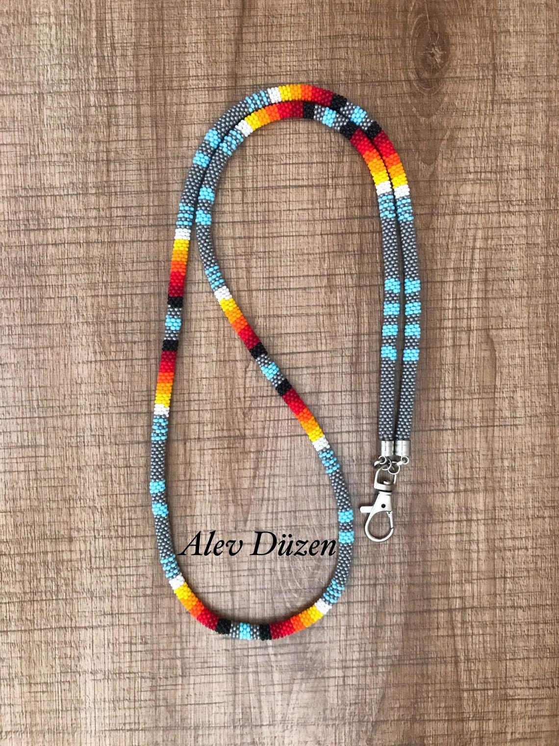 Handmade Native American Beaded Lanyard - Stylish Badge Holder for Women, Teachers & Nurses - Adjustable ID Card Holder for Work, School & Healthcare Professionals