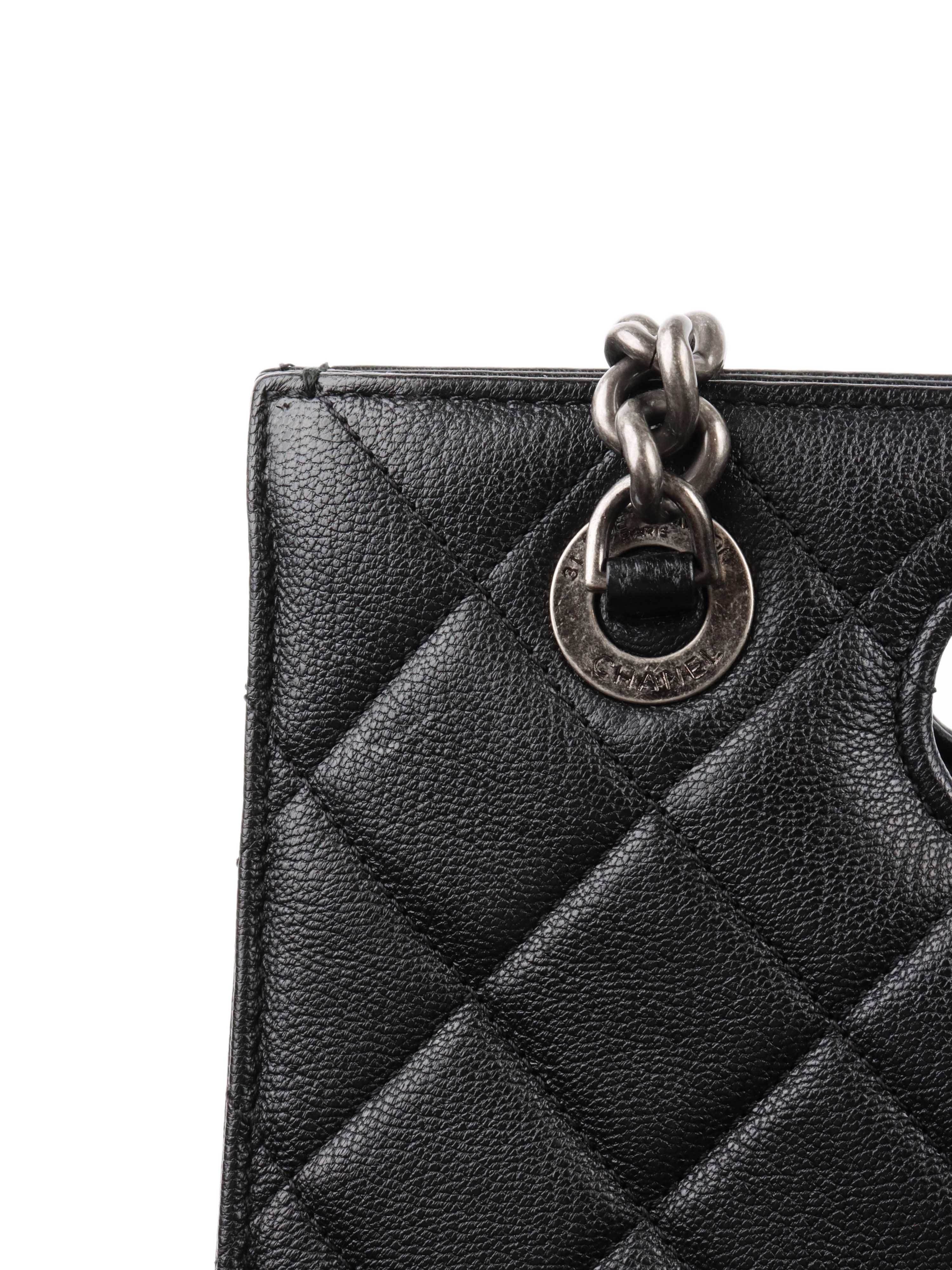 Chanel Black Caviar Quilted Leather Shopping Tote Bag for Women - Luxury Designer Handbag for Work, Travel & Everyday Use