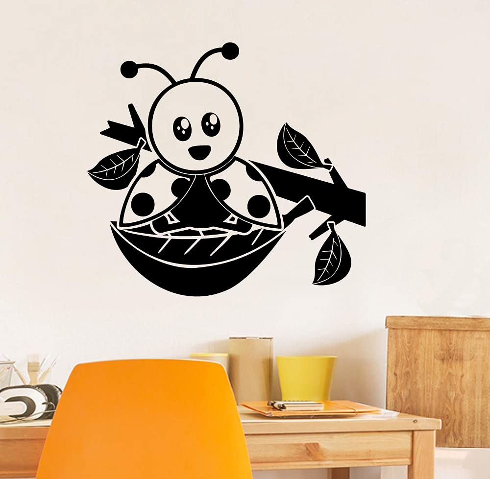Cute Ladybug Vinyl Wall Sticker Decal - Animal Insect Design for Kids Room, Nursery, Bedroom & Playroom Decor (30x40 inch) - Perfect for Home, Kindergarten & Children's Spaces