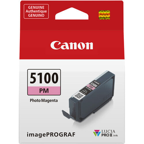 Canon PFI 5100 PM (Photo Magenta) Lucia PRO II Ink Tank for PRO 310 Printer - 14.4ml High-Quality Photo Ink Cartridge | Perfect for Professional Photo Printing, Art Reproduction & Graphic Design Projects